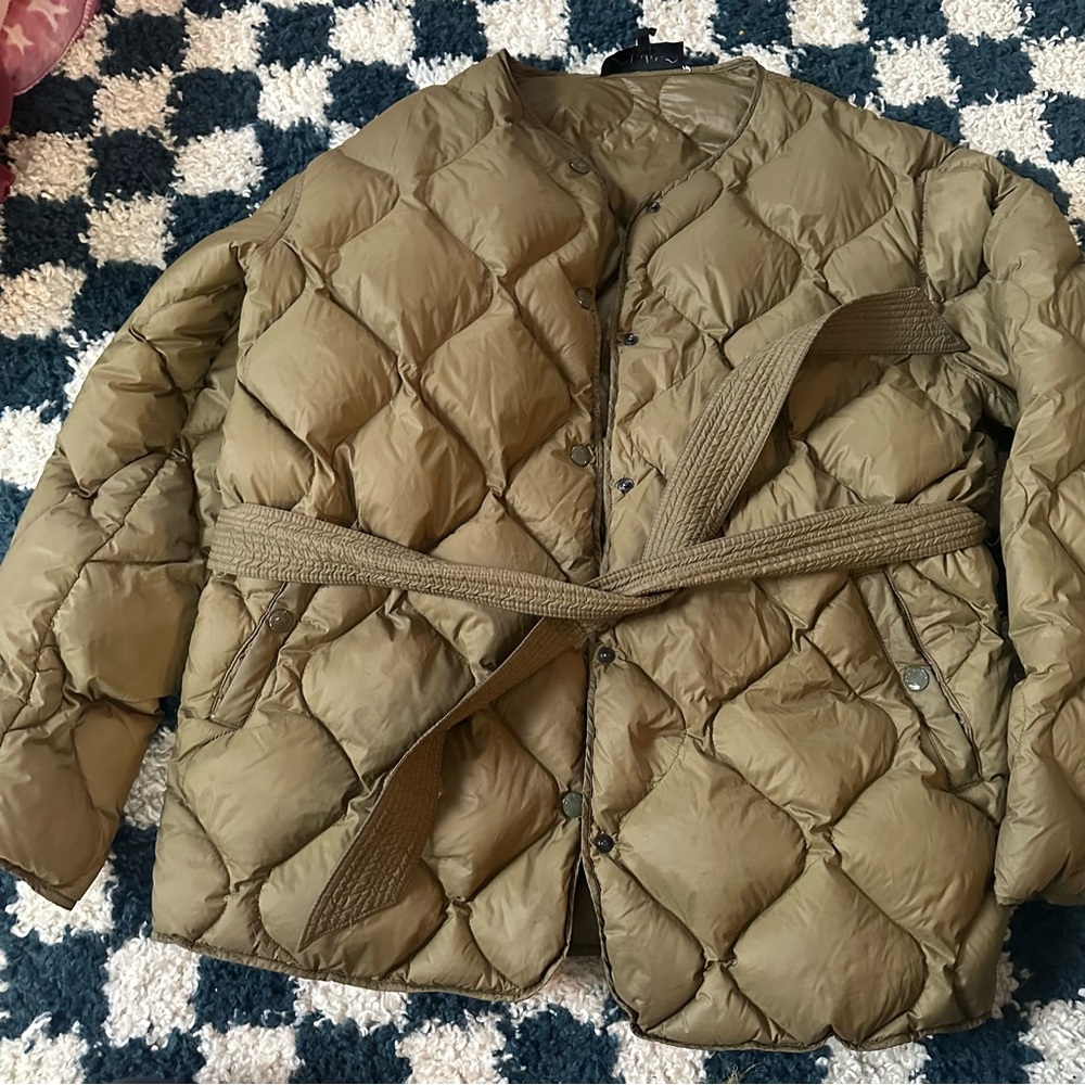 rag & bone Olive Quilted Belted Puffer Jacket - Picture 4 of 10